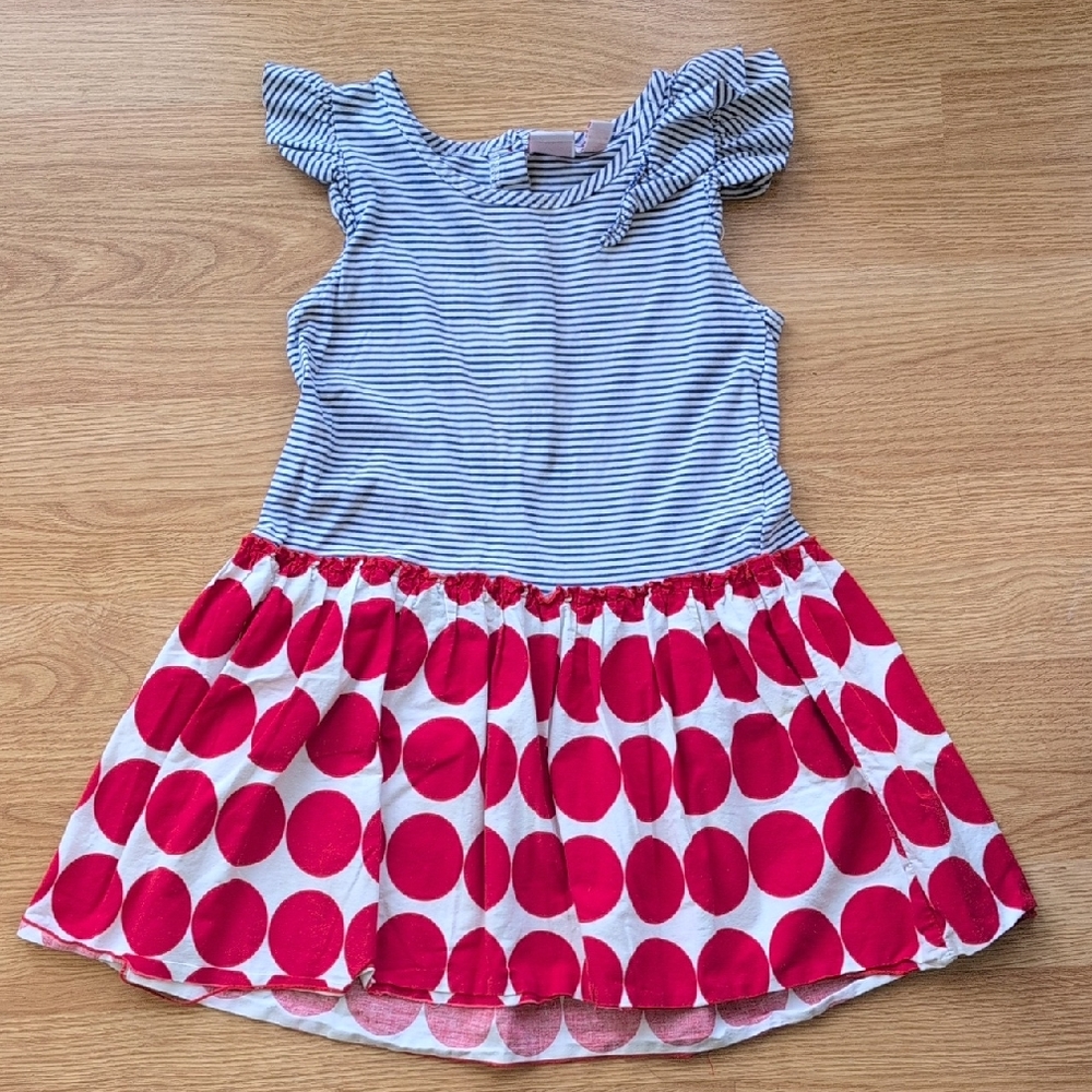Striped and Polka Dot Kids Casual Dress